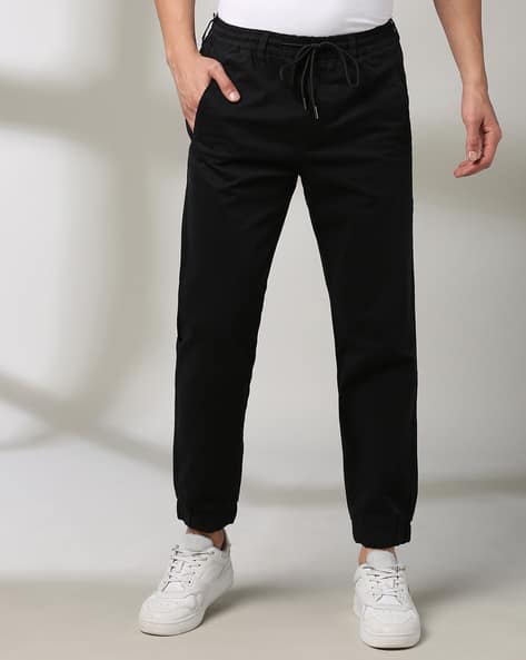 slim fit black joggers mens
