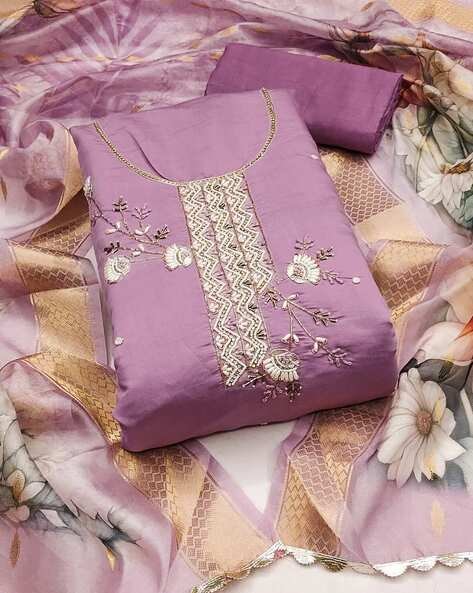 Women Embellished 3-Piece Dress Material Price in India