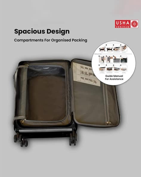 Usha Shriram Foldable Cabin Trolley Bag Men Striped Luggage