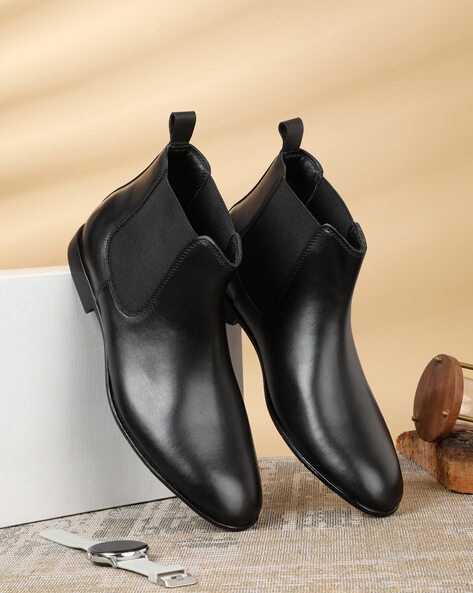 Men Slip-On Pointed-Toe Chelsea Boots