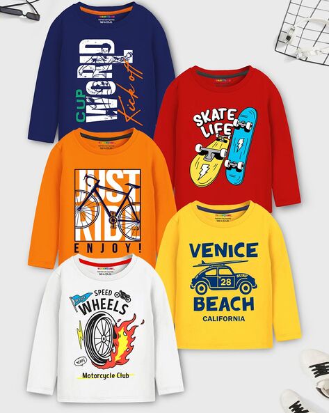 Pack of 5 Boys Graphic Print T-Shirts