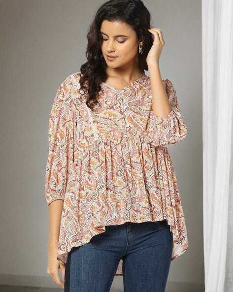 Women Paisley Print Regular Fit Peplum Top