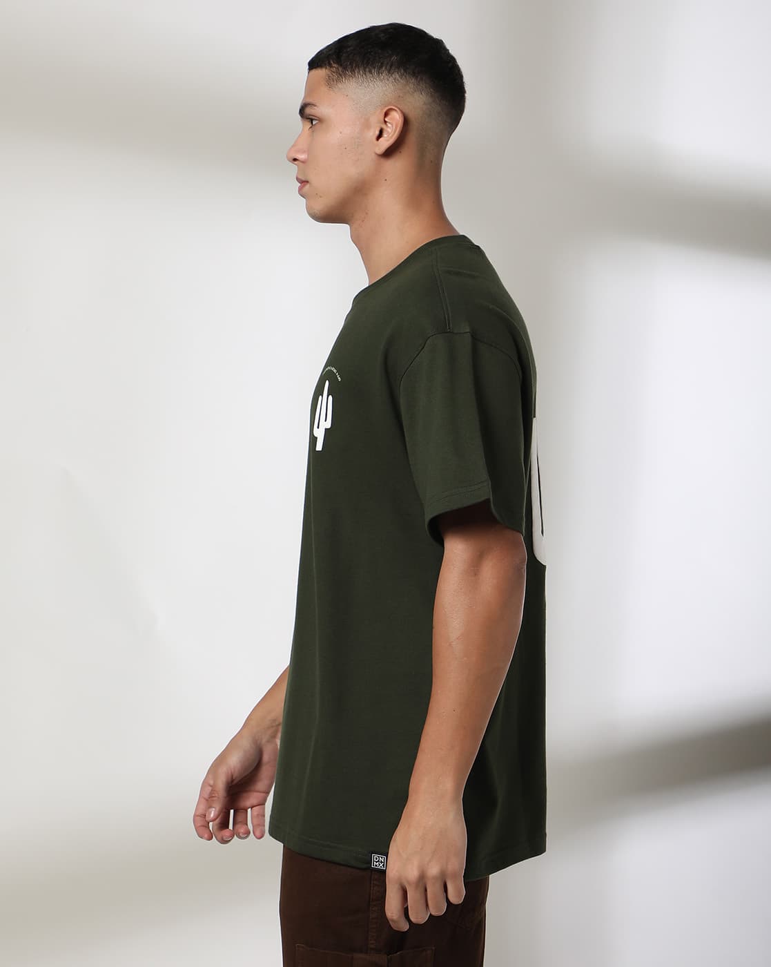 【mnem】25SS★ [mnem] olive print oversized t-shirt mnem] olive print oversized t-shirt (white) - mnem | 60