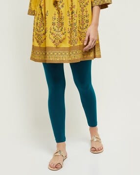 Women Ankle-Length Leggings with Elasticated Waist-image-6