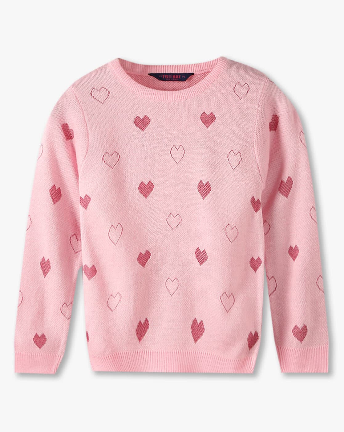 Buy KG FRENDZ Girls Heart-Knit Regular Fit Sweater Online | Ajio.com