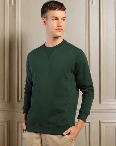 Men Regular Fit Sweatshirt with Ribbed Hem