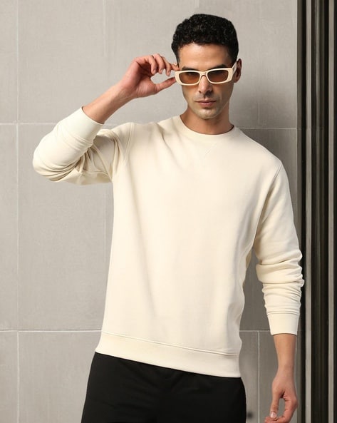 Men Regular Fit Sweatshirt with Ribbed Hem