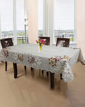 Floral Pattern 6-Seater Net Cotton Table Cover