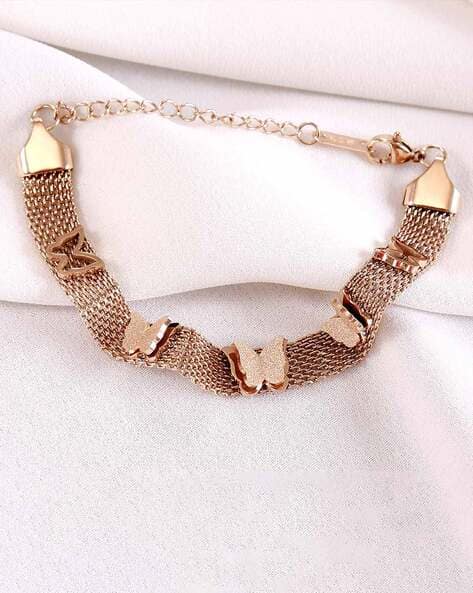 Women Gold-Plated Butterfly Charm Bracelet