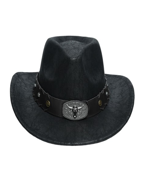 Men Teardrop Cowboy Hat with Belt Accent