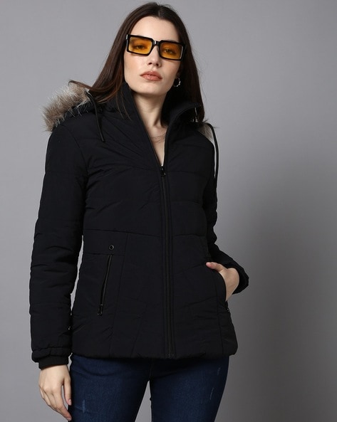 Women Quilted Regular Fit Parka Jacket