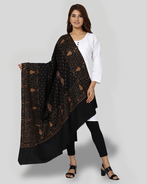 Women Embroidered Woolen Shawl Price in India