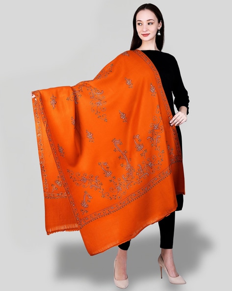 Women Embroidered Woolen Shawl Price in India