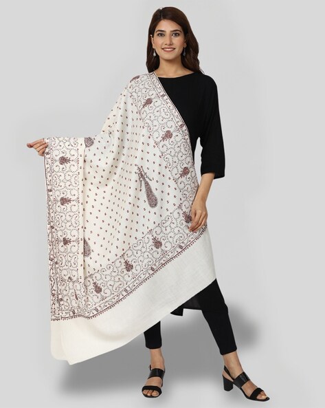 Women Embroidered Woolen Shawl Price in India