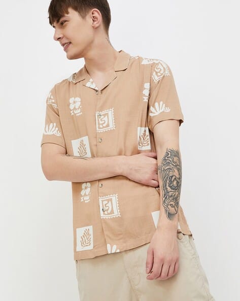 Buy Beige Shirts for Men by FAME FOREVER BY LIFESTYLE Online