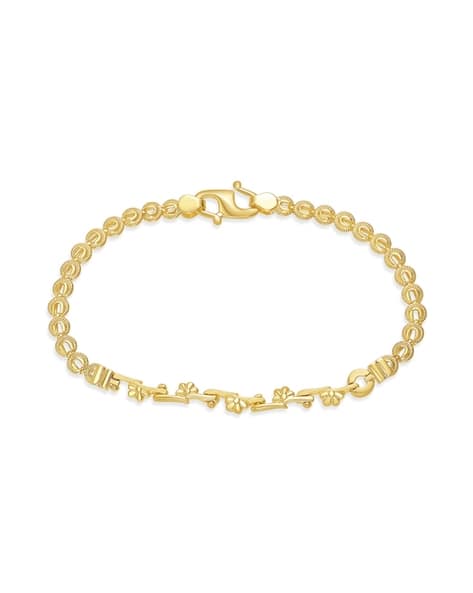Girls Yellow Gold Mini Mementos Link Bracelet