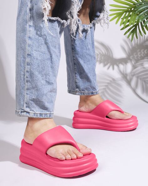 Women Thong-Strap Slip-On Platform Heels