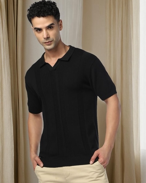 Men Striped Slim Fit Polo T-Shirt