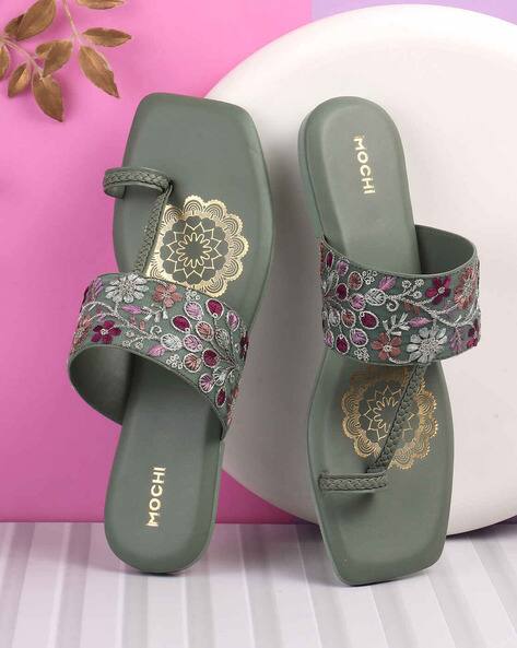 Open-Toe Slip-On Flat Sandals