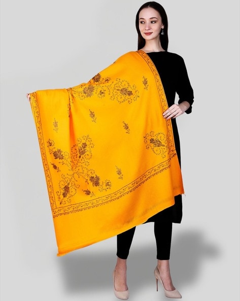 Women Embroidered Woolen Shawl Price in India