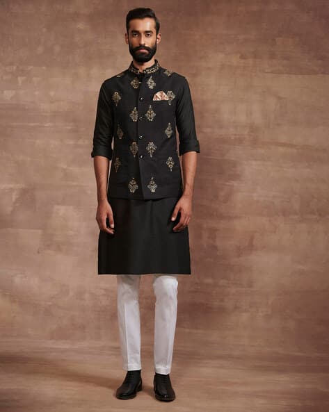 Buy Black 3-Piece Ethnic Suit for Men by Raghavendra Rathore