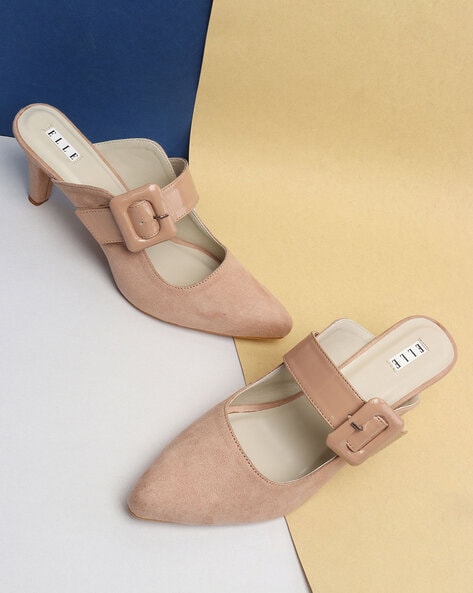 Elle Heeled Round-Toe Slip-On Sandals