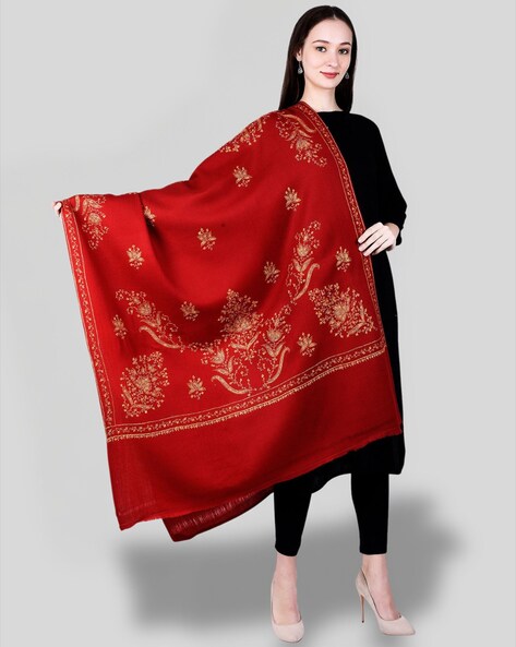 Women Embroidered Woolen Shawl Price in India