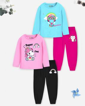 trampoline Pack of 2 Graphic Print Sets with Full Sleeves-picture-41