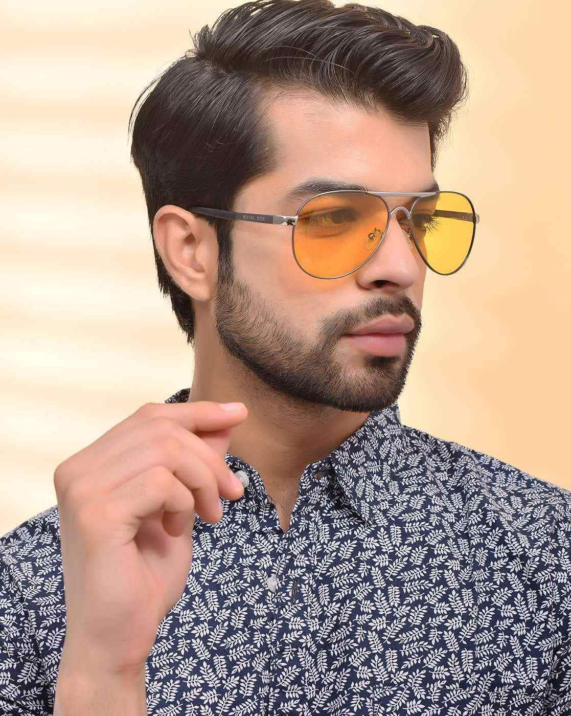Buy Yellow Sunglasses for Men by ROYAL SON Online | Ajio.com