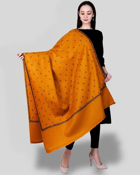 Women Embroidered Woolen Shawl Price in India