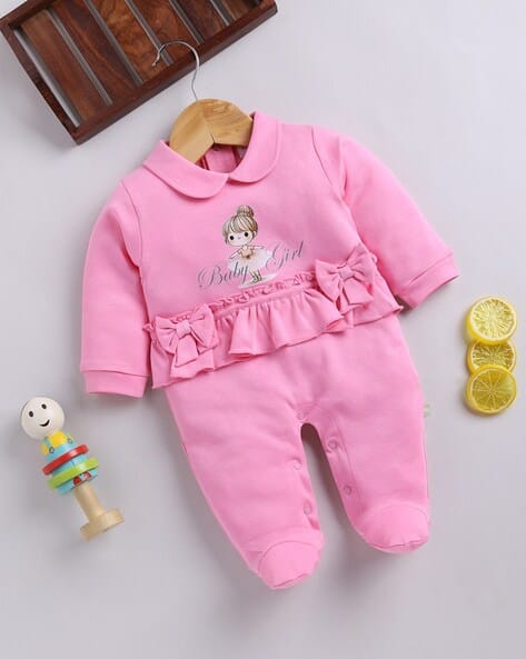 Girls Graphic Print Cotton Sleepsuit - Main Image