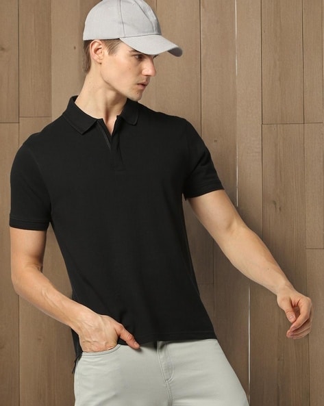 Men Regular Fit Cotton Polo T-Shirt