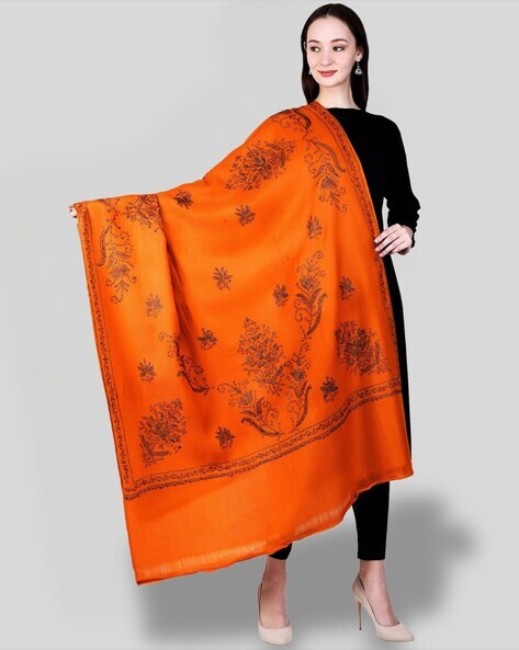 Women Embroidered Woolen Shawl Price in India