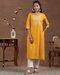 Women Embroidered Yoke Straight Kurta with Insert Pocket