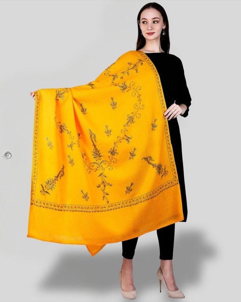 Women Embroidered Woolen Shawl Price in India