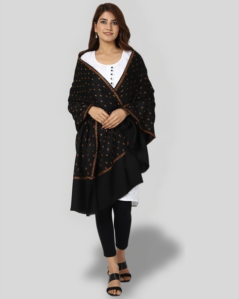 Women Embroidered Woolen Shawl Price in India