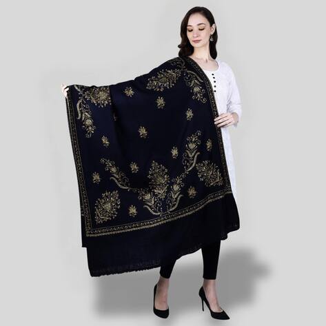 Women Embroidered Woolen Shawl Price in India