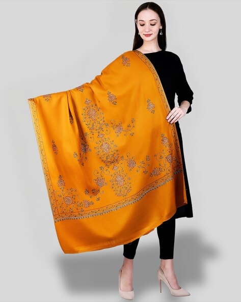 Women Embroidered Woolen Shawl Price in India