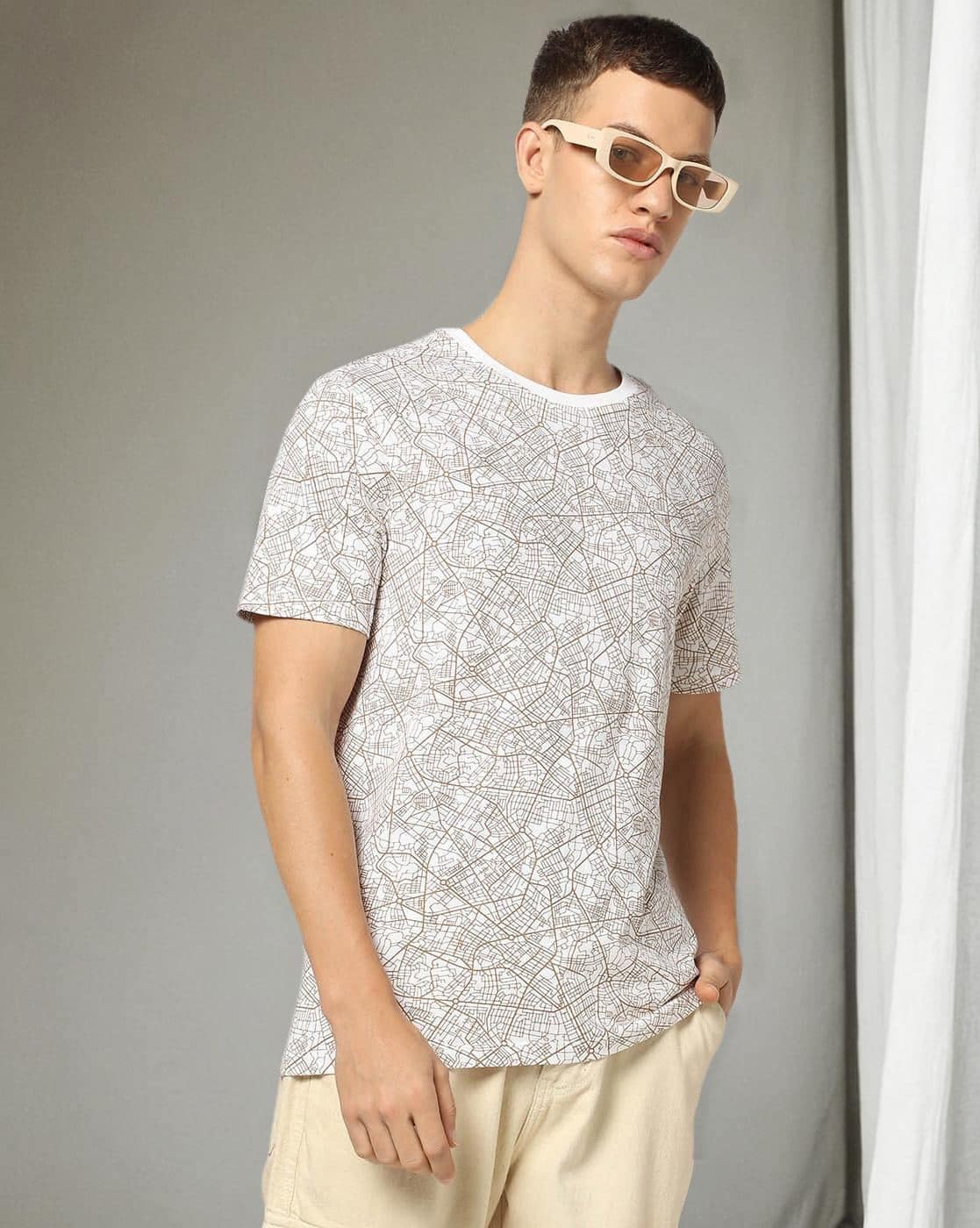 メンズウェア 3143 8g shoot LOGO PRINT MOCK NECK SHIRT メンズウェア 3143 8g shoot LOGO PRINT MOCK NECK SHIRT AOP