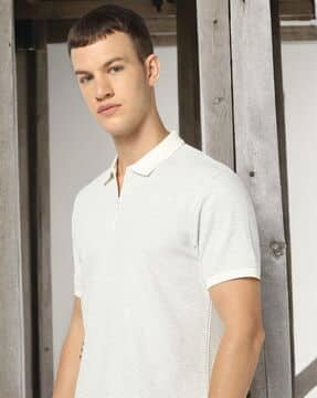 Buy DNMX Men Striped Regular Fit Polo T-Shirt Online | Ajio.com