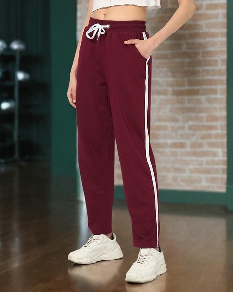 Women Track Pants with Contrast Side Taping