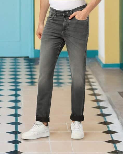 Men Mid-Wash Straight Fit Jeans