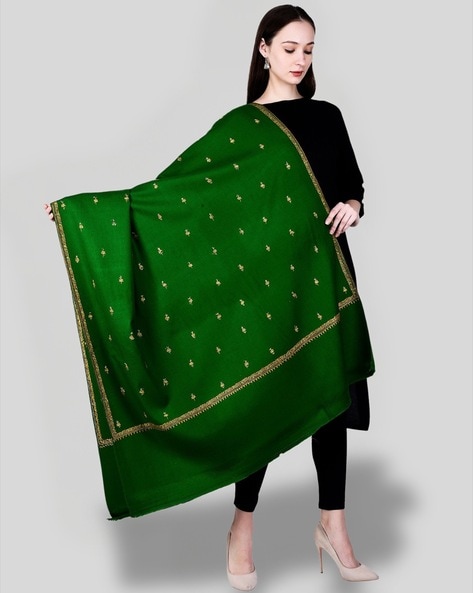 Women Embroidered Woolen Shawl Price in India