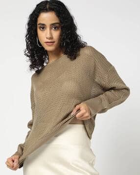 yousta Women Crochet Round-Neck Pullover-picture-41