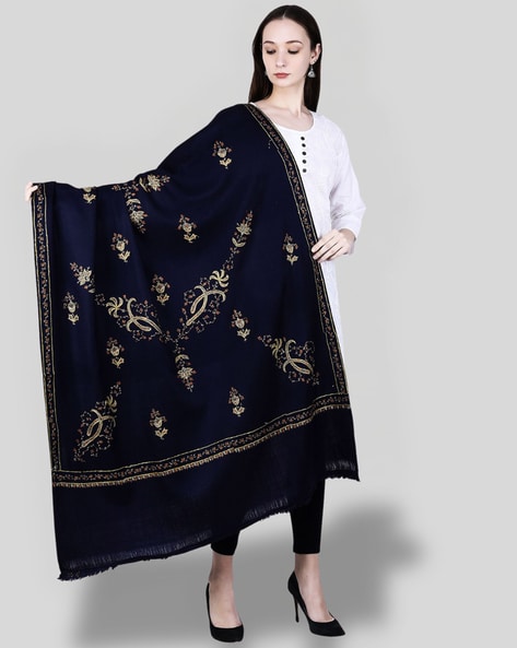 Women Embroidered Woolen Shawl Price in India