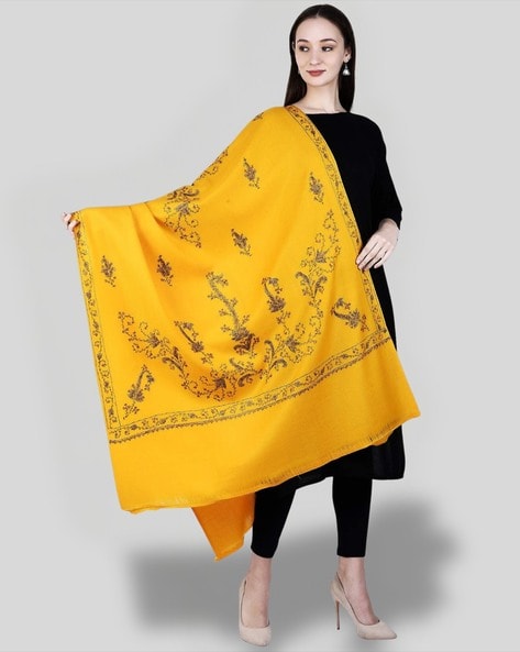 Women Embroidered Woolen Shawl Price in India