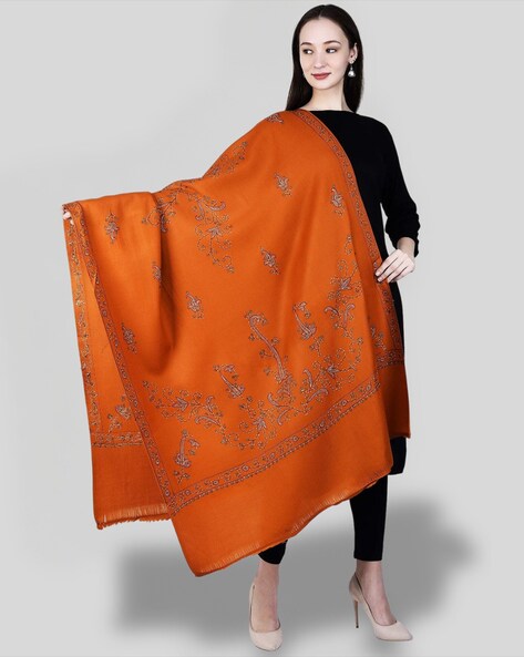 Women Embroidered Woolen Shawl Price in India