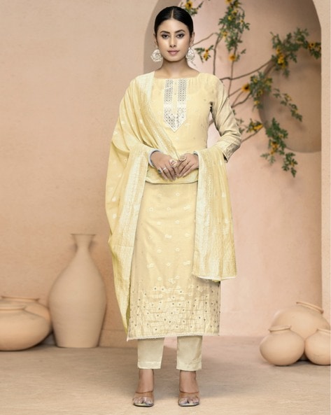 Women Embellished Unstitched Dress Material Price in India