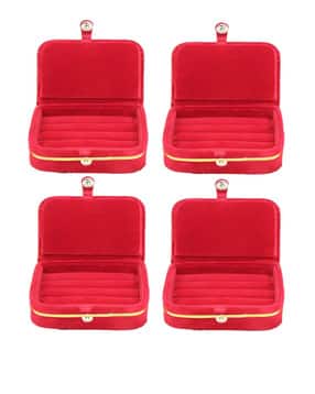 atorakushon Pack Of 4 Velvet Jewellery Box with Square Shape-picture-21