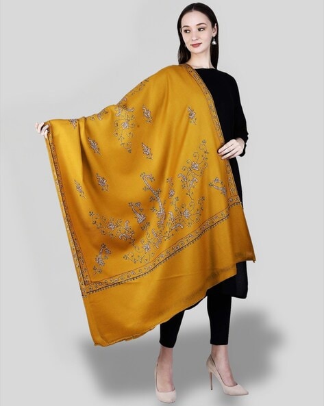 Women Embroidered Woolen Shawl Price in India